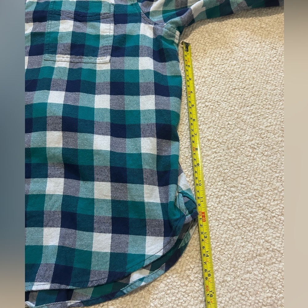 Wrangler Wrancher Shirt Teal/Navy/Cream Plaid Flannel Button Down Shirt. Size XL - Picture 11 of 12
